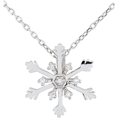 Pendentif Flocon Austral - or blanc 9 carats