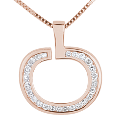 Pendentif Diapple or rose 18 carats - 0.15 carat