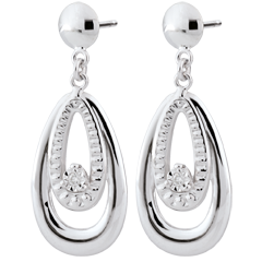 Boucles d'oreilles Doria - or blanc 9 carats