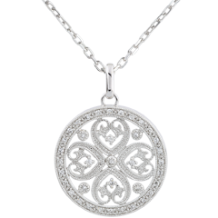 Pendentif Sublime Tahia - 37 diamants - or blanc 9 carats