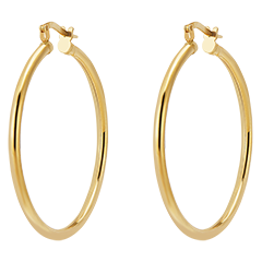 Medium thick hoop earrings – diameter 30– yellow gold 18 carat