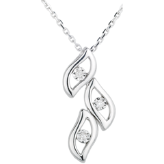 Collier Flammes or blanc 18 carats et diamants