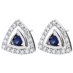 Boucles d'oreilles Salma - saphirs bleus - or blanc 9 carats