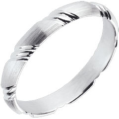 Alliance or blanc 18 carats tressé
