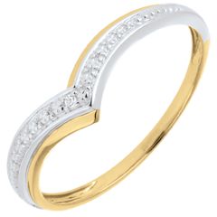 Bague Ailes précieuses - or blanc et or jaune 18 carats