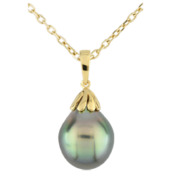 Pendentif Goutte de nacre - or jaune 9 carats