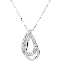 White Gold Glamour Necklace with17 diamonds