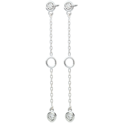 White Gold Satin Earrings