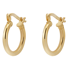 Medium thick hoop earrings – diameter 10mm – yellow gold 18 carat 