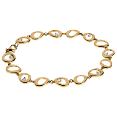 Pendant bracelet yellow gold - 8 diamonds
