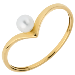 Anillo Perla Olga oro amarillo 18 quilates 