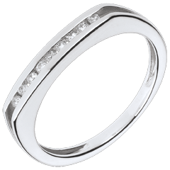 Anillo compromiso - oro blanco 18 quilay diamantes