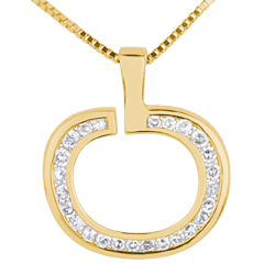 Colgante Manzana - oro amarillo 18 quilates y diamantes