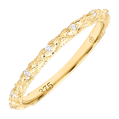 Anillo Lira – Oro amarillo de 9 quilates y diamantes sintéticos