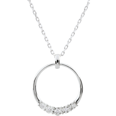 Collar Eternidad - oro blanco 18 quilates - 5 diamantes