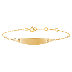 Pulsera para niño o niña con placa personalisable - oro amarillo 18 quilates
