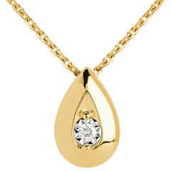 Colier lacrimă aur galben de 18K diamant
