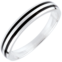 Alliance Clair Obscur - Deux lignes - or blanc 9 carats