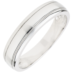 Alliance homme Horizon or blanc 18 carats