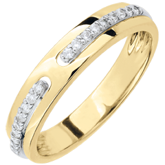 Alliance Promesse - or jaune 18 carats et diamants - grand modèle