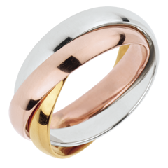 Alliance Saturne Mouvement - grand modèle - 3 Ors, 3 Anneaux - trois ors 18 carats