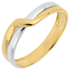 Fede nuziale Passione Eden - Oro bianco e Oro giallo - 9 carati