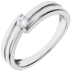 Anello Nido Prezioso - Salomé - Oro bianco - 9 carati - Diamante - 0.11 carati - Diamante