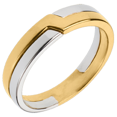 Alliance Clé de Voute - or blanc et or jaune 18 carats