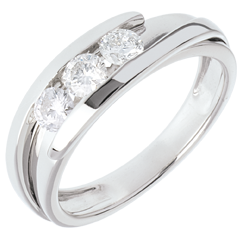 Trilogie Nid Précieux - Bipolaire - or blanc 18 carats - 0.54 carat - 3 diamants