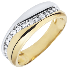 Anillo Amor - Multi-diamantes - oro blanco y oro amarillo 9 quilates