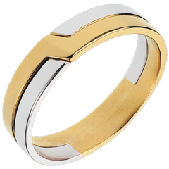 Alliance Clé de Voute - or blanc et or jaune 18 carats