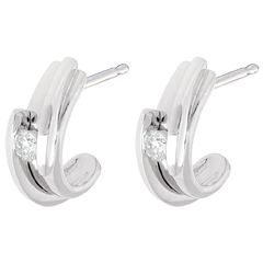 Contemporary arch earrings-white gold