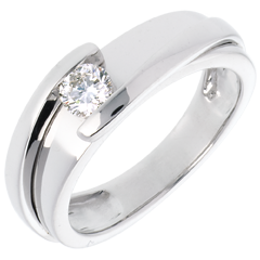 Solitaire Precious Nest - Bipolar - white gold (Very big model) - 0.31 carat - 18 carats