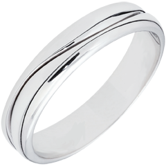 Ring Love - white gold wedding ring for men - 18 carat