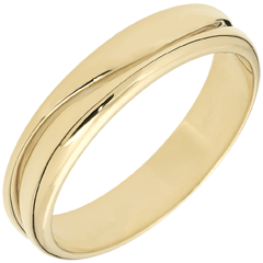 Love Ring - golden yellow wedding ring for men - 18 carat