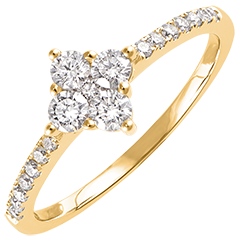 Anello Freschezza - Dina - oro giallo 9 carati e diamanti