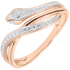 Anello Passeggiata Immaginaria - Serpente Ammaliante - oro rosa e diamanti - 18 carati.
