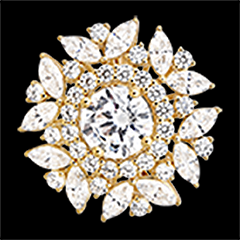 Anello Solarys – Oro giallo riciclato 9 carati e diamanti sintetici