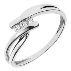 Anello trilogia Nido Prezioso - Tango Oro giallo e Oro bianco - 0.07 carati - 18 carati