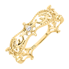 Anillo Clémence – Oro amarillo de 9 quilates y diamante sintético