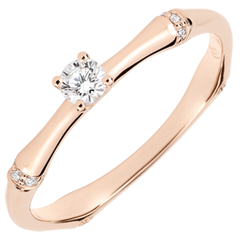 Anillo de compromiso Jungla Sagrada - diamante 0,09 quilates - oro rosa 18 quilates