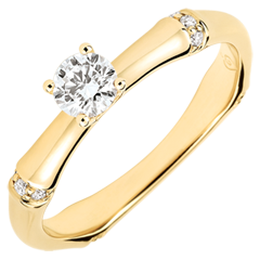 Anillo de compromiso Jungla Sagrada - diamante 0,2 quilates - oro amarillo 9 quilates