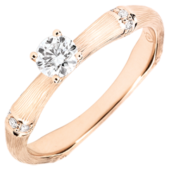 Anillo de compromiso Jungla Sagrada - diamante 0,2 quilates - oro rosa rugoso 18 quilates