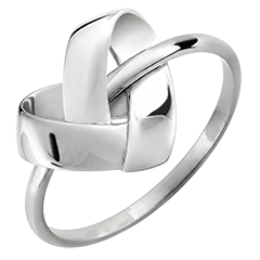 Anillo Corazón Plegado – Oro blanco 18 quilates
