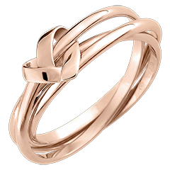 Anillo trilogía Corazón Plegado – Oro rosa 18 quilates