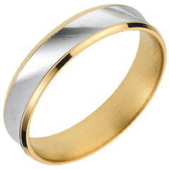 Anneau Dandy - 5mm - version - or blanc et or jaune 18 carats