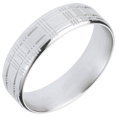 Anneau Ecossais or blanc 18 carats