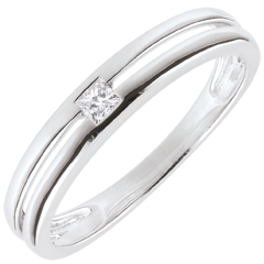 Anneau Princesse étoile - or blanc 18 carats