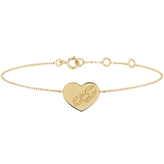 Armband mit herzförmigem Anhänger mit Gravur - Scorpio - Gelbgold, 9 Karat - Kollektion Zodiac Yours - Edenly Yours