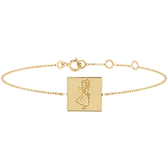 Armband mit viereckigem Anhänger mit Gravur - Gelbgold, 9 Karat - Kollektion Baby Yours - Edenly Yours
